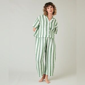 Beyond Nine Wear Anywhere Linen Trousers + Shirt Set - Size M